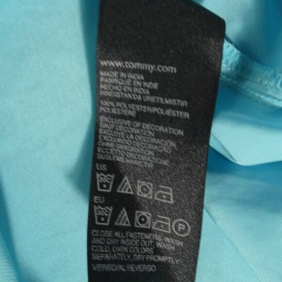 Tommy Hilfiger Women's XL Aqua Tunic Blouse V-Neck Long Sleeves Lightweight - Picture 7 of 7